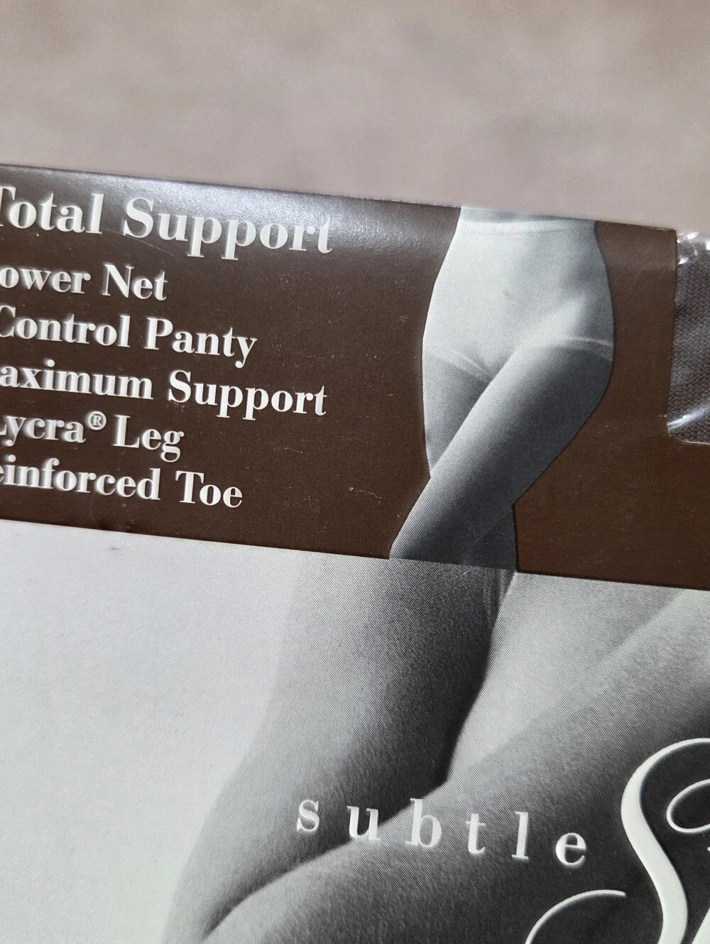 Vintage Subtle Shapers‎ Taupe 41 Short 121 Pantihose Reinforced Toe Lycra Leg